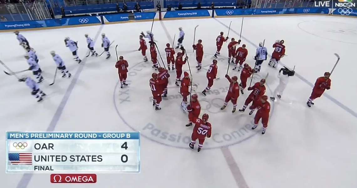 La squadra di hockey statunitense perde contro la Russia. Dai la colpa alla NHL in questo elenco.