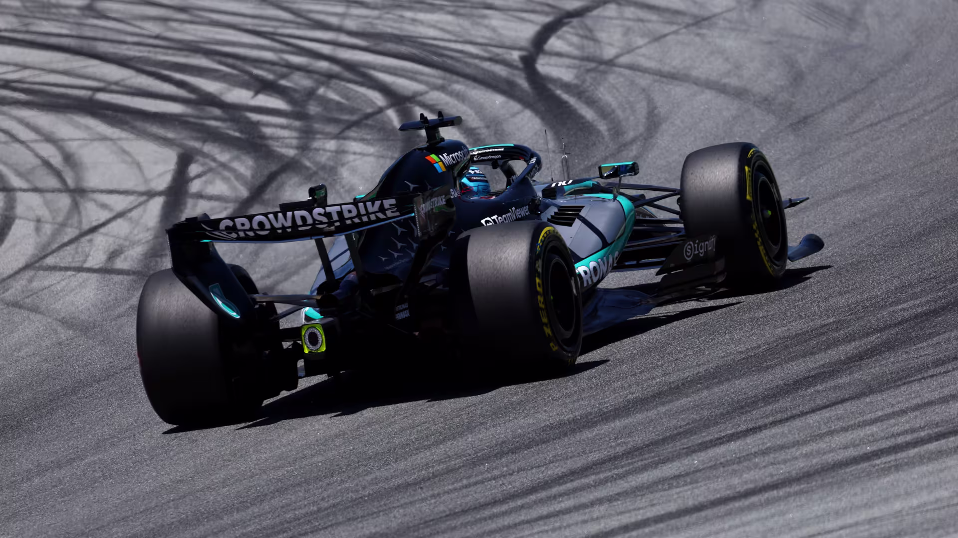 BARCELONA, SPAIN - JUNE 11: George Russell of Great Britain and Mercedes AMG Petronas F1 Team